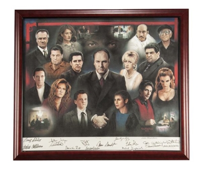 The Sopranos Limited Edition Signed Canvas with 15 Signatures Including James Gandolfini  